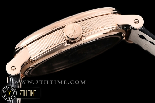 Breguet Tradition 7057BR Black Guilloche Skeletonal Dial with Roman Numerals 18K Rose Gold Thick Plated