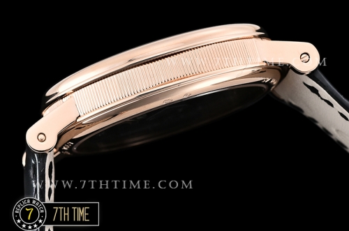 Breguet Tradition 7057BR Black Guilloche Skeletonal Dial with Roman Numerals 18K Rose Gold Thick Plated