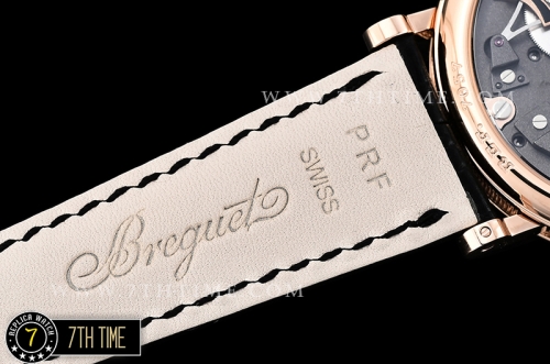 Breguet Tradition 7057BR Black Guilloche Skeletonal Dial with Roman Numerals 18K Rose Gold Thick Plated