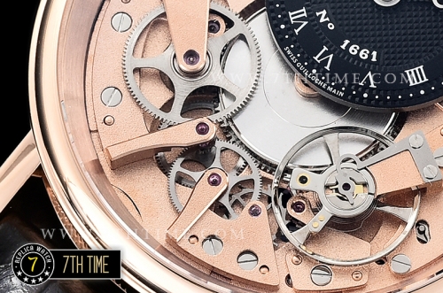 Breguet Tradition 7057BR Rose Gold Guilloche Skeletonal Dial with Roman Numerals 18K Rose Gold Thick Plated