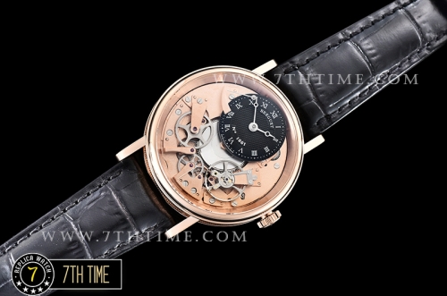 Breguet Tradition 7057BR Rose Gold Guilloche Skeletonal Dial with Roman Numerals 18K Rose Gold Thick Plated