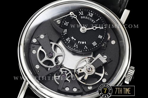 Breguet Tradition 7057BR Black Guilloche Skeletonal Dial with Roman Numerals Solid Stainless Steel 316L