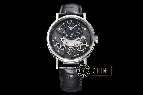 Breguet Tradition 7057BR Black Guilloche Skeletonal Dial with Roman Numerals Solid Stainless Steel 316L