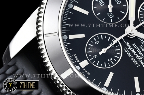 Breitling SuperOcean Heritage II Chrono Black Dial  with Stick Markers Asia Valjoux 7750