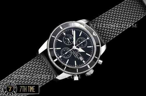 Breitling SuperOcean Heritage II Chrono Black Dial  with Stick Markers Asia Valjoux 7750