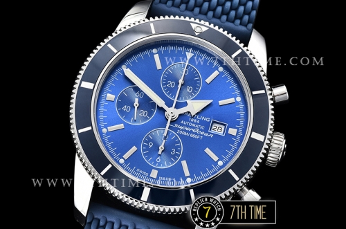 Breitling SuperOcean Heritage II Chrono Blue Ceramic Bezel  Blue Dial with Stick Markers