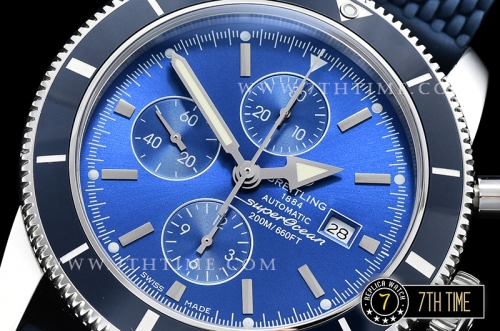 Breitling SuperOcean Heritage II Chrono Blue Ceramic Bezel  Blue Dial with Stick Markers
