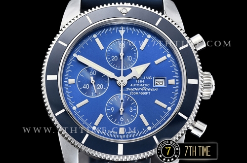 Breitling SuperOcean Heritage II Chrono Blue Ceramic Bezel  Blue Dial with Stick Markers