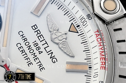 Breitling Chronomat Airborne White Dial with Black Subdials & Stick Markers Nylon Clad Leather Strap