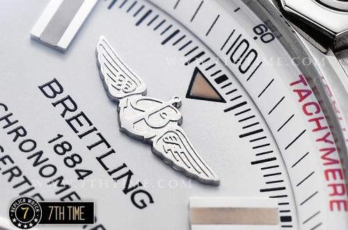 Breitling Chronomat Airborne White Dial with Black Subdials & Stick Markers Nylon Clad Leather Strap