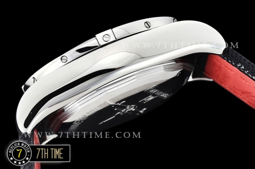 Breitling Chronomat Airborne Black Dial with Silver Tone Subdials & Stick Markers Nylon Clad Leather Strap
