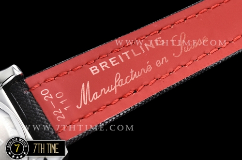 Breitling Chronomat Airborne Black Dial with Silver Tone Subdials & Stick Markers Nylon Clad Leather Strap