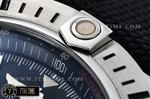 Breitling Chronomat Airborne Black Dial with Silver Tone Subdials & Stick Markers Nylon Clad Leather Strap