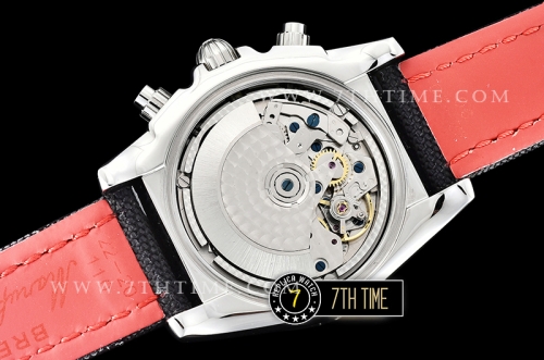 Breitling Chronomat Airborne Black Dial with Silver Tone Subdials & Stick Markers Nylon Clad Leather Strap