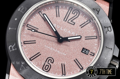 Bvlgari Diagono Magnesium Ceramic Bezel Special Bronze "Motorlac" Coated Dial with Numerals & Stick Markers