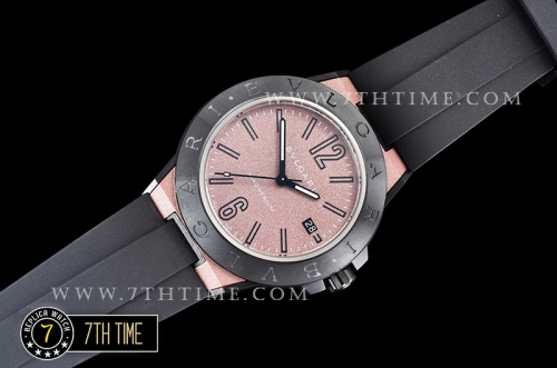 Bvlgari Diagono Magnesium Ceramic Bezel Special Bronze "Motorlac" Coated Dial with Numerals & Stick Markers