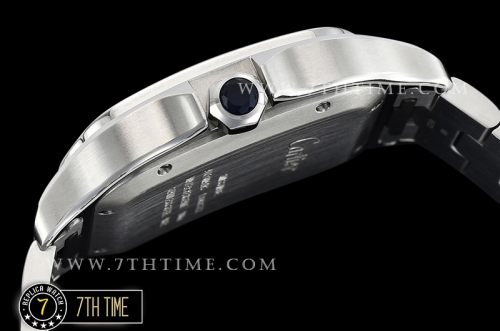 Cartier Santos White Dial with Black Roman Numeral Markers Solid Stainless Steel