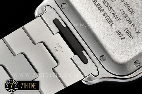 Cartier Santos White Dial with Black Roman Numeral Markers Solid Stainless Steel