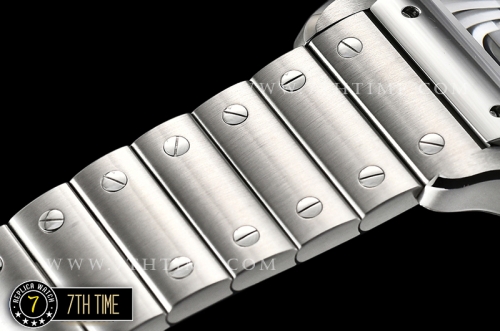 Cartier Santos Limited Blue Sunburst Dial with Silver Roman Numeral Markers Solid Stainless Steel