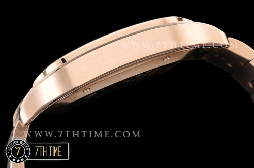 Cartier Santos White Dial with Black Roman Numeral Markers 18K Rose Gold Thick Plated Case and Bracelet