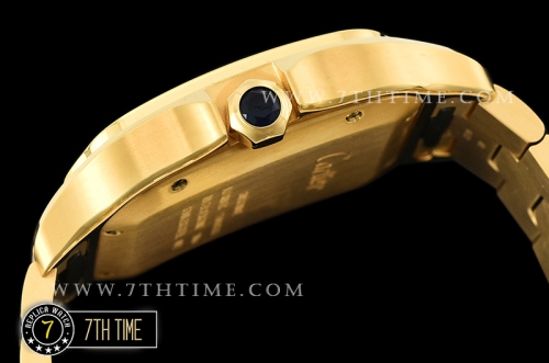 Cartier Santos White Dial with Black Roman Numeral Markers 18K Yellow Gold Thick Plated Case and Bracelet
