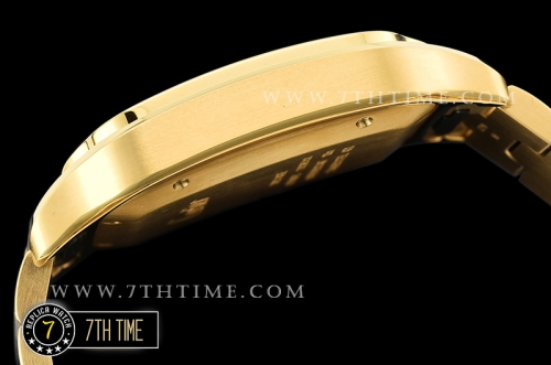 Cartier Santos White Dial with Black Roman Numeral Markers 18K Yellow Gold Thick Plated Case and Bracelet