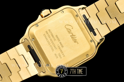 Cartier Santos White Dial with Black Roman Numeral Markers 18K Yellow Gold Thick Plated Case and Bracelet