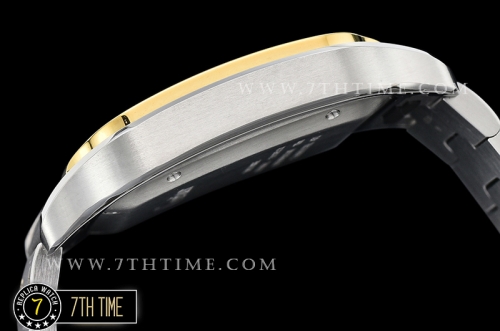 Cartier Santos White Dial with Black Roman Numeral Markers Two Tone 18K Yellow Gold Thick Plated Case and Bracelet