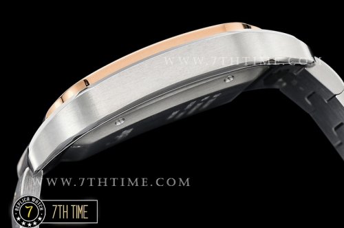 Cartier Santos White Dial with Black Roman Numeral Markers Two Tone 18K Rose Gold Thick Plated Case and Bracelet