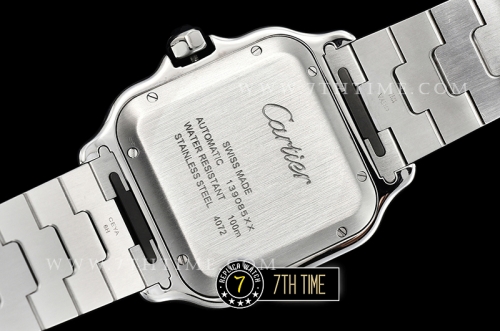 Cartier Santos White Dial with Black Roman Numeral Markers Two Tone 18K Rose Gold Thick Plated Case and Bracelet