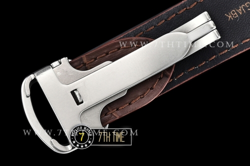 Cartier Santos White Dial with Black Roman Numeral Markers Yellow Gold Plated Bezel Brown Croc Embossed Print Calf Leather Strap