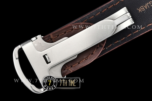 Cartier Santos 35mm White Dial with Black Roman Numeral Markers Rose Gold Plated Bezel Brown Croc Embossed Print Calf Leather Strap