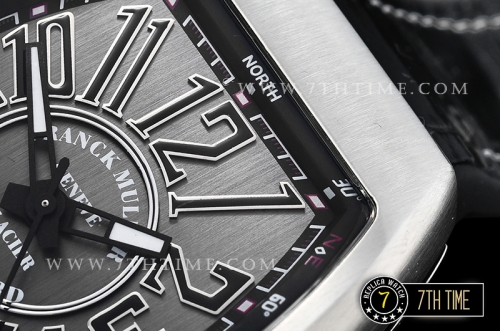 Franck Muller Vanguard V45 Series Silver Grey Textured Dial with Numeral Markers