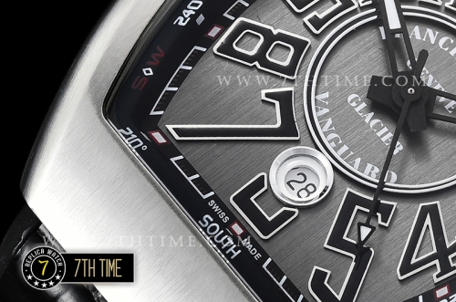 Franck Muller Vanguard V45 Series Silver Grey Textured Dial with Numeral Markers