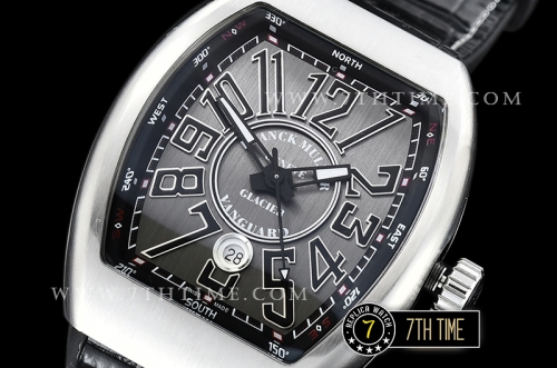 Franck Muller Vanguard V45 Series Silver Grey Textured Dial with Numeral Markers