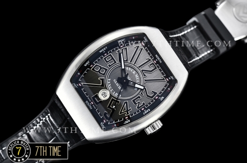 Franck Muller Vanguard V45 Series Silver Grey Textured Dial with Numeral Markers