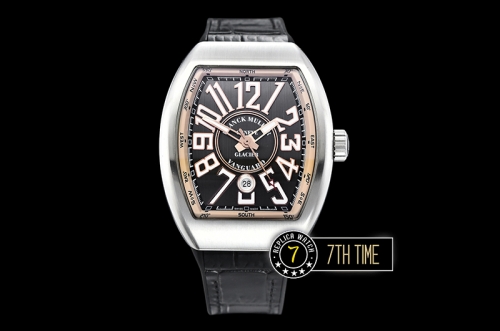 Franck Muller Vanguard V45 Series Silver Grey Textured Dial with Lume Numeral Markers