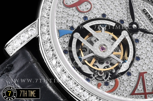 Frank Muller Ronde Color Dreams Tourbillon Diamonds Full Diamond Paved Dial with Colored Numerals