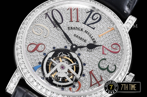 Frank Muller Ronde Color Dreams Tourbillon Diamonds Full Diamond Paved Dial with Colored Numerals