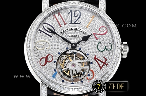 Frank Muller Ronde Color Dreams Tourbillon Diamonds Full Diamond Paved Dial with Colored Numerals
