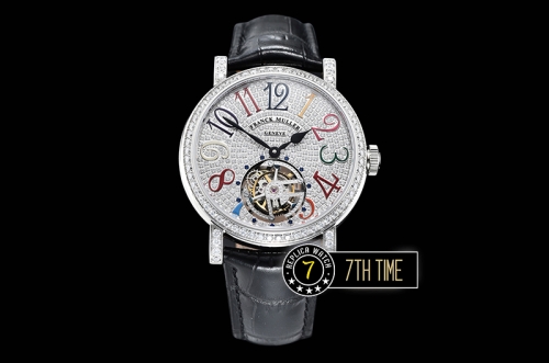 Frank Muller Ronde Color Dreams Tourbillon Diamonds Full Diamond Paved Dial with Colored Numerals