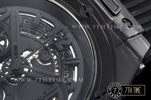 Hublot Big Bang Unico Sapphire Skeletonal Dial with Numeral Markers & Black Rehaut High Quality Plastics Transparent Bezel