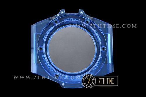 Hublot Big Bang Unico Sapphire Skeletonal Dial with Numeral Markers & Black Rehaut Baguette Blue Gems Bezel