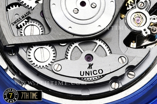 Hublot Big Bang Unico Sapphire Skeletonal Dial with Numeral Markers & Black Rehaut Baguette Blue Gems Bezel