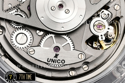 Hublot Big Bang Unico Sapphire Plastics Transparent Case Kit  Baguette Rainbow Colored Gems Bezel Skeletonal Dial with Numeral Markers