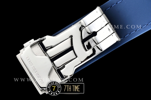 Big Bang Evolution Blue Dial with SS Stick/Numeral Markers SRound Diamonds Encrusted Bezel Blue Gummy Leather