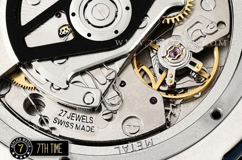 Big Bang Evolution Blue Dial with SS Stick/Numeral Markers SRound Diamonds Encrusted Bezel Blue Gummy Leather
