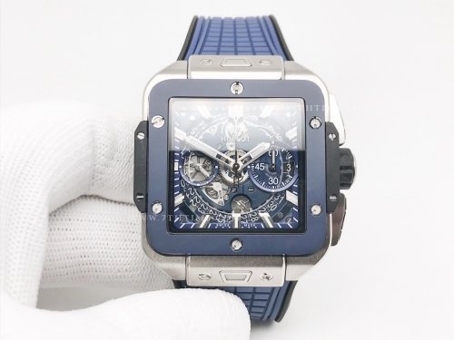 Square Bang Unico 42mm CER SS/RU Blue Ske BBF A1280