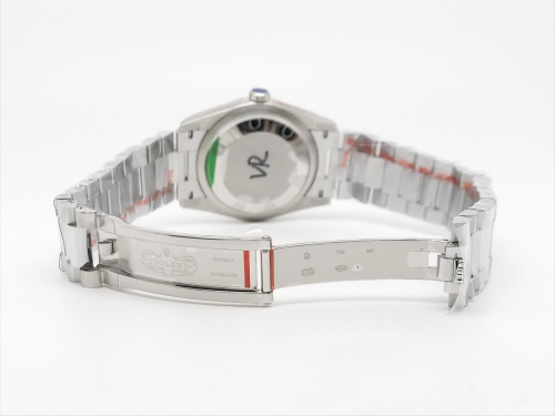 DayDate 36mm Wt 904L Flt SS/SS Blue/Rm QF VR3255