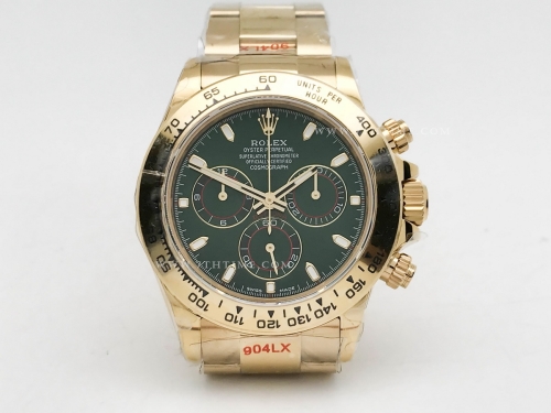 Daytona 116508 904L YG/YG Grn/Stk QF V3 SH4130